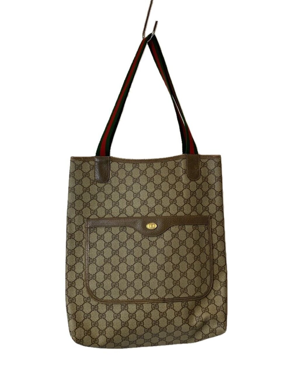 Gucci GG Supreme Web Sherry Line Tote Bag monogram canvas Brown